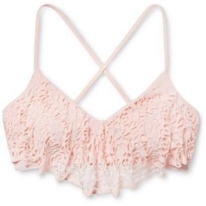 NWOT Laser Cut Crisscross Bandeau Bikini Top